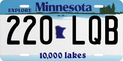 MN license plate 220LQB