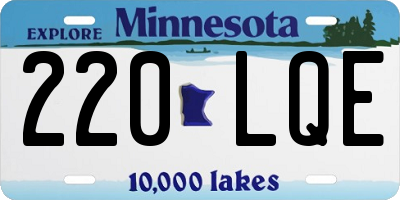 MN license plate 220LQE