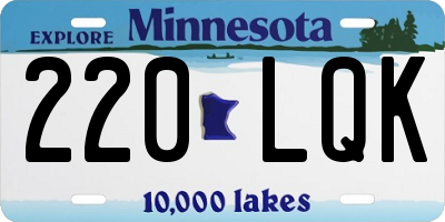 MN license plate 220LQK