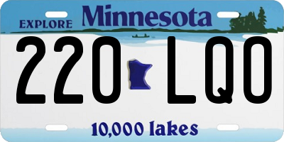 MN license plate 220LQO