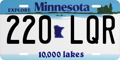 MN license plate 220LQR