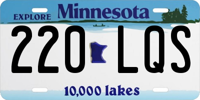 MN license plate 220LQS