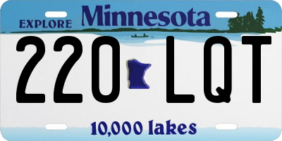 MN license plate 220LQT