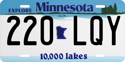 MN license plate 220LQY