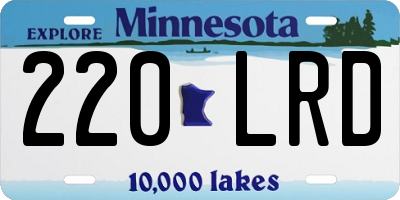 MN license plate 220LRD