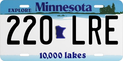 MN license plate 220LRE