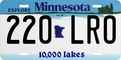 MN license plate 220LRO