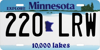 MN license plate 220LRW