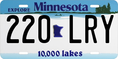 MN license plate 220LRY