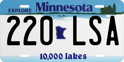 MN license plate 220LSA