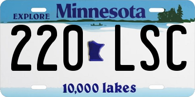 MN license plate 220LSC