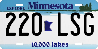 MN license plate 220LSG