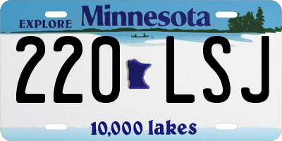 MN license plate 220LSJ