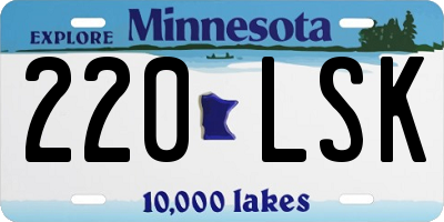 MN license plate 220LSK