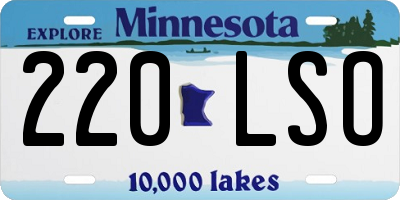 MN license plate 220LSO