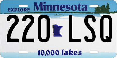 MN license plate 220LSQ