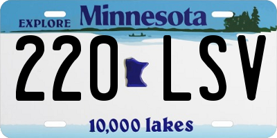 MN license plate 220LSV