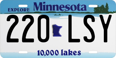 MN license plate 220LSY