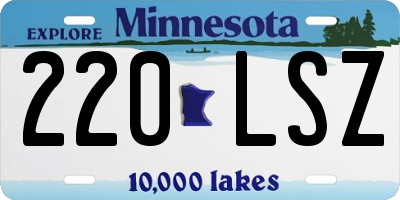 MN license plate 220LSZ