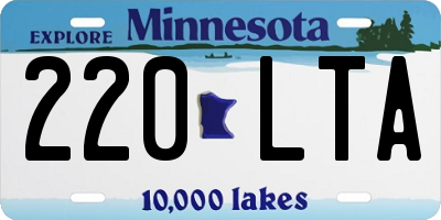 MN license plate 220LTA