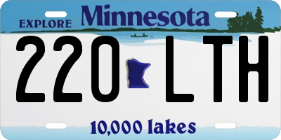 MN license plate 220LTH