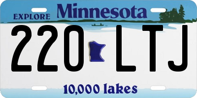 MN license plate 220LTJ