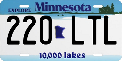 MN license plate 220LTL