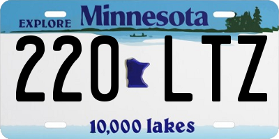MN license plate 220LTZ