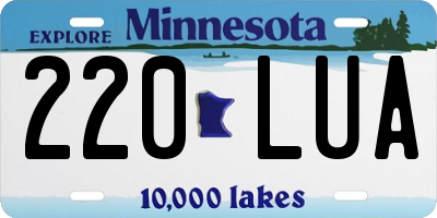MN license plate 220LUA