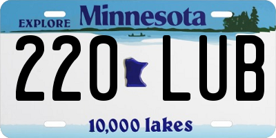 MN license plate 220LUB