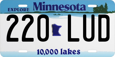 MN license plate 220LUD