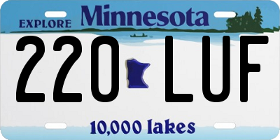 MN license plate 220LUF