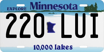 MN license plate 220LUI