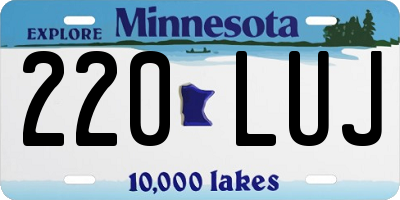 MN license plate 220LUJ