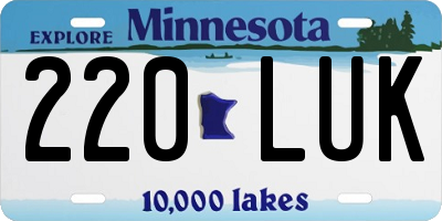 MN license plate 220LUK