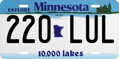 MN license plate 220LUL