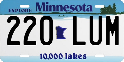MN license plate 220LUM