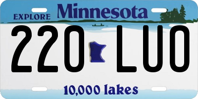 MN license plate 220LUO