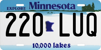 MN license plate 220LUQ