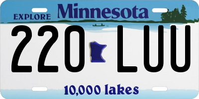 MN license plate 220LUU