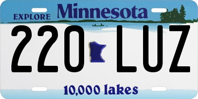 MN license plate 220LUZ
