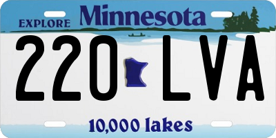 MN license plate 220LVA