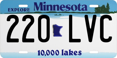 MN license plate 220LVC