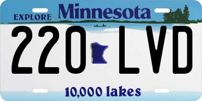 MN license plate 220LVD