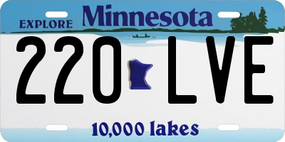 MN license plate 220LVE