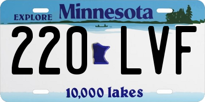 MN license plate 220LVF