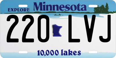 MN license plate 220LVJ