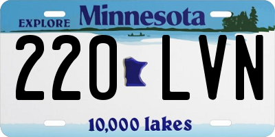 MN license plate 220LVN