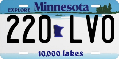 MN license plate 220LVO