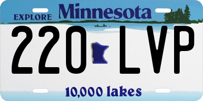 MN license plate 220LVP